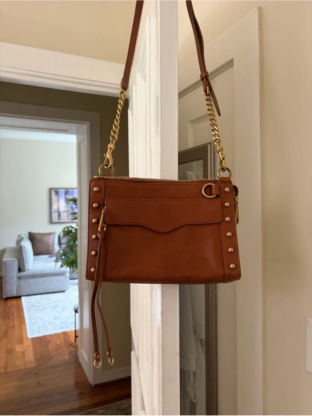 REBECCA MINKOFF brown crossbody purse 10X7